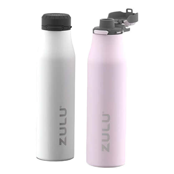 ZULU Stainless Insulated Water Bottle, 2 Pack (Pink/White) - 26 Oz - ZULU Stainless Insulated Water Bottle - 2 Pack, Assor...