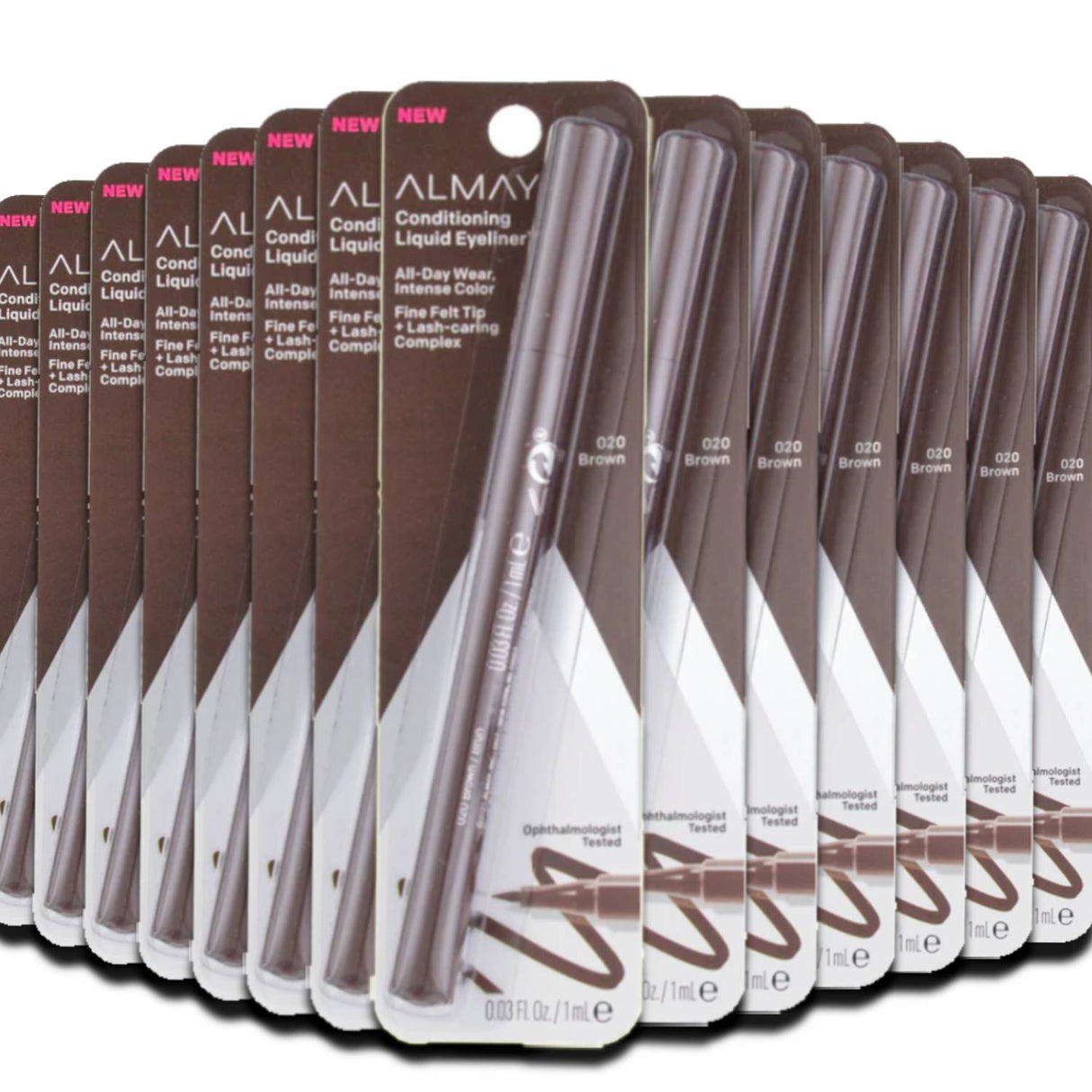 Almay Conditioning Liquid Eyeliner, Brown (020), 0.03 fl oz  24 Pack