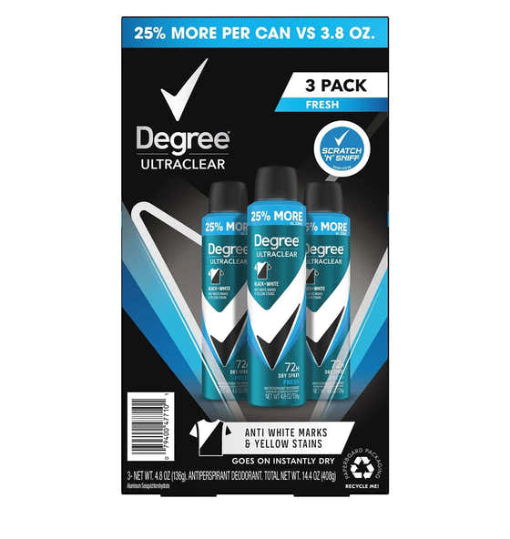 Degree Men Black + White, Antiperspirant Deodorant Dry Spray - 4.8 Oz - 3 Pack | Degree - degree