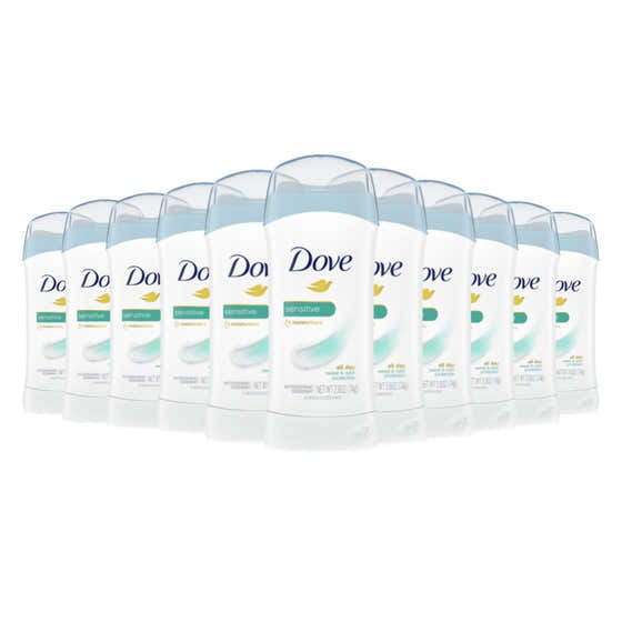 Dove - Invisible Solid Antiperspirant  Deodorant stick for women Sensitive - 2.6 oz - 12 Pack | Dove - Dove