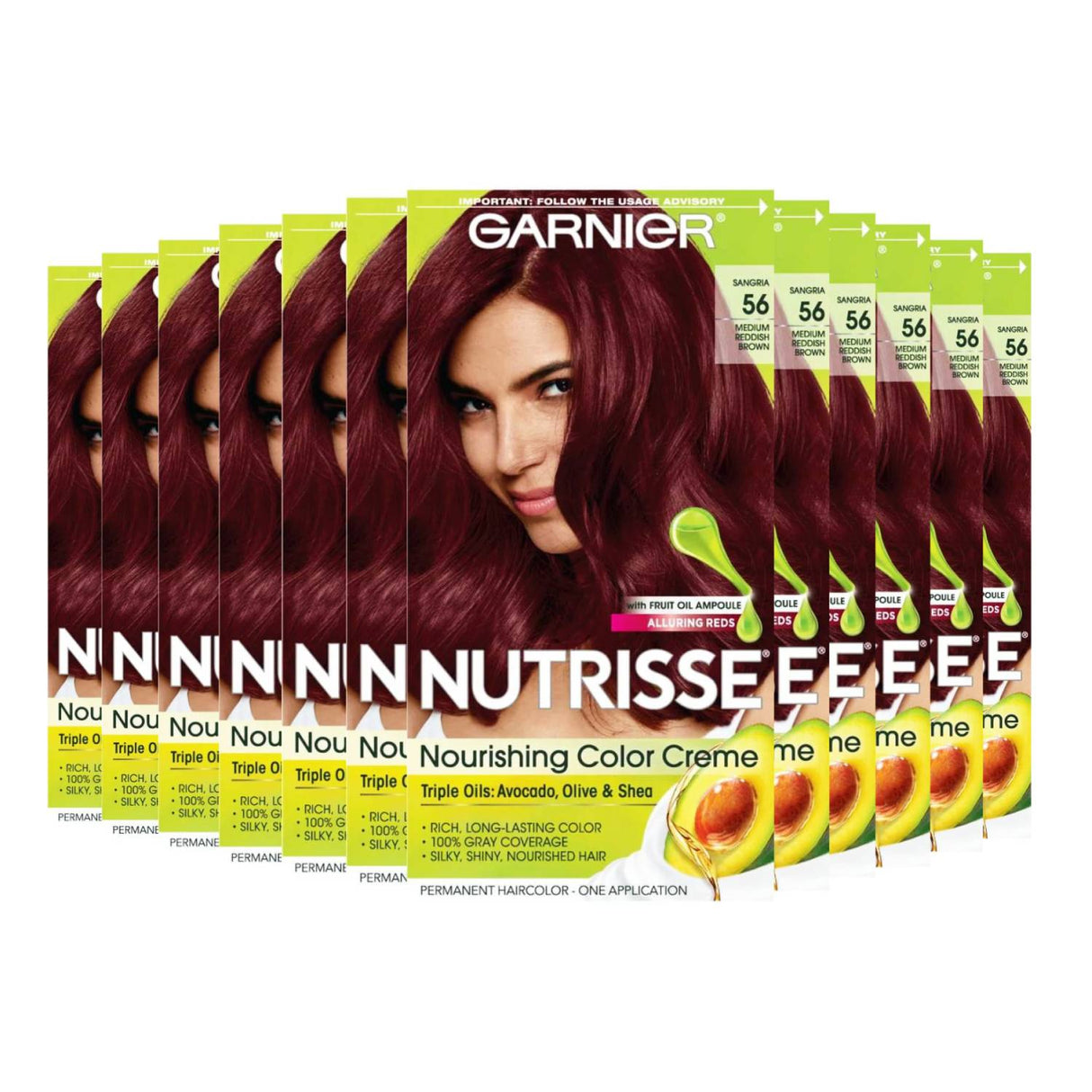 Garnier Nutrisse Nourishing Color Creme - Medium Reddish Brown (56) - 12 Pack