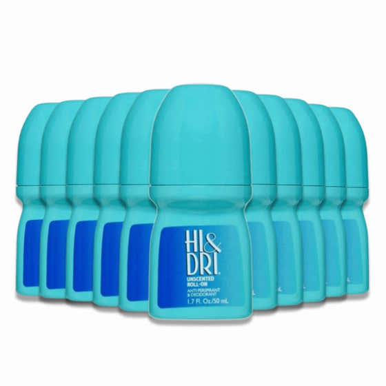 Hi & Dri Anti-Perspirant Deodorant Roll-On Unscented 1.7 fl oz- 24 Pack - Travel Size | Revlon - Travel Wholesale