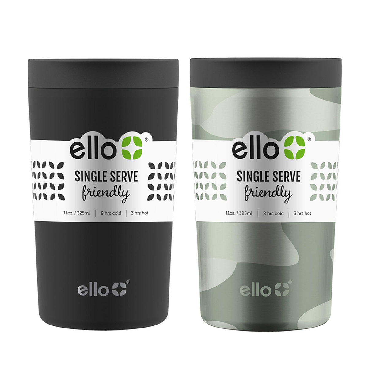 Ello Single Serve friendly Jones 11 oz - 2 Pack ( Black / Camo )