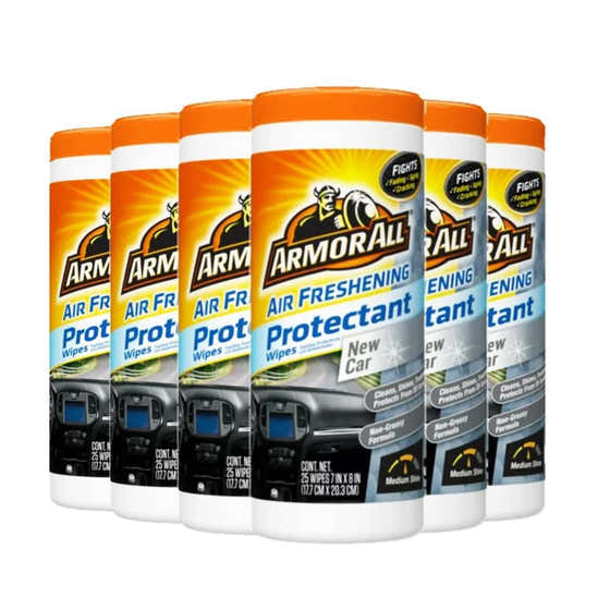 Armor All New Car Scent Air Freshening Car Protectant Wipes  25ct  - 6 Pack | ARMOR ALL - Automotive