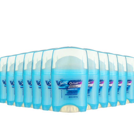 Secret Outlast, Invisible Solid antiperspirant & deodorant, Completely Clean Travel Size- 0.5 Oz -  24 Pack | Secret -...