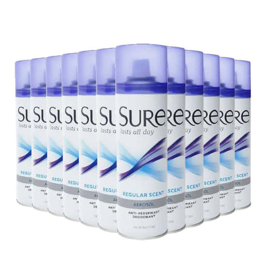 Sure  Regular Scent 6 oz Anti-Perspirant & Deodorant Spray - 12 Pack | Sure - member5%