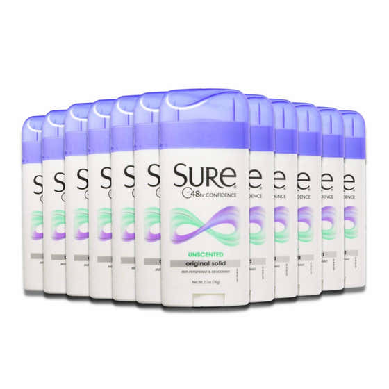 Sure Original Solid Unscented Anti-Perspirant Deodorant  2.7 oz - 12 Pack | Sure - member5%