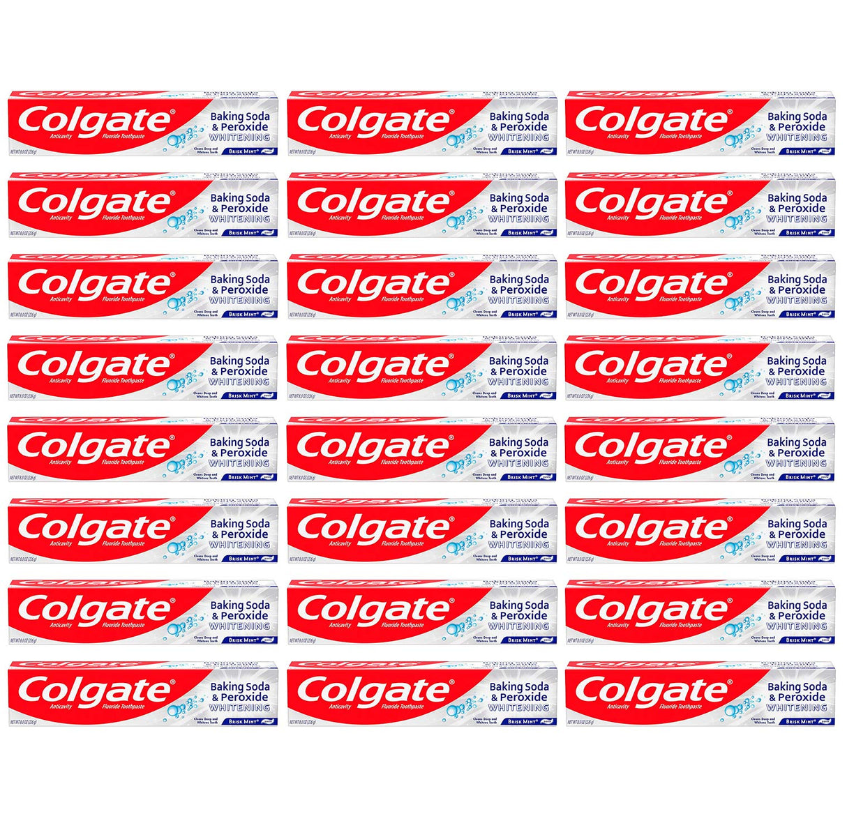 Colgate – Baking Soda & Peroxide Whitening Toothpaste, Brisk Mint 8 oz – 24 Pack