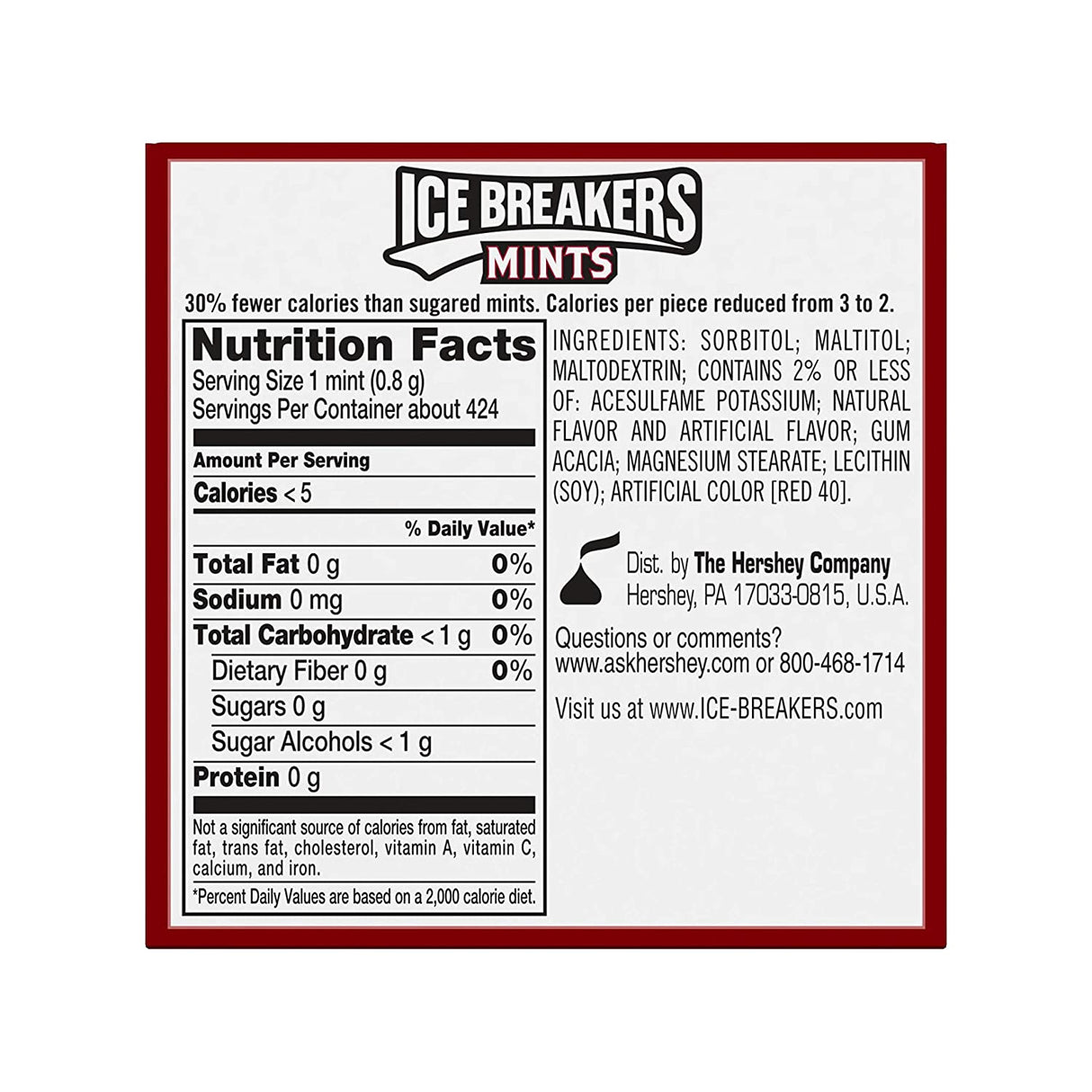 Ice Breakers Mints, Cinnamon - Pack of 8