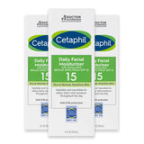 Cetaphil Daily Facial Moisturizer SPF 15, Fragrance Free - 4 fl oz - 3 Pack - OPEN BOX -