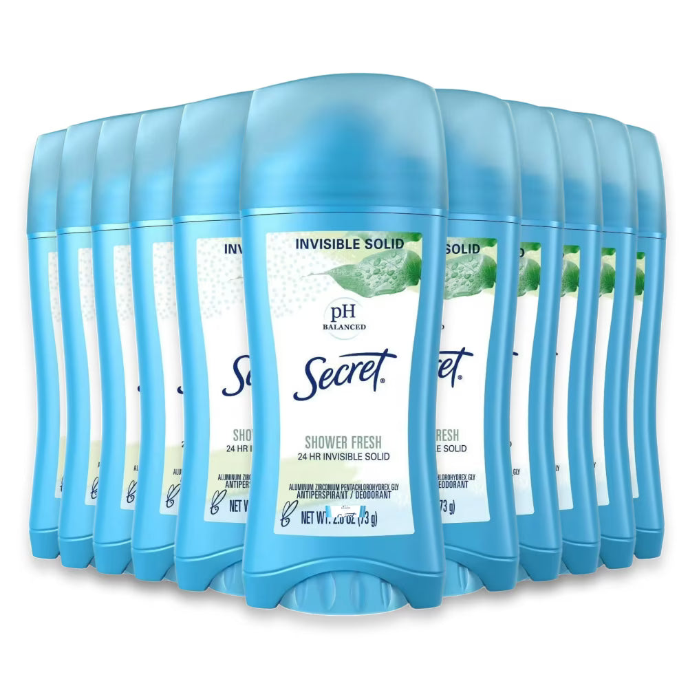 Secret Shower Fresh Invisible Solid Antiperspirant & Deodorant - 2.6 Oz - 12 Pack