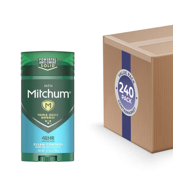 Mitchum - Antiperspirant Stick Triple Odor Defense Invisible Solid Clean Control 2.7 Oz - 240 Pack | Mitchum - Mitchum
