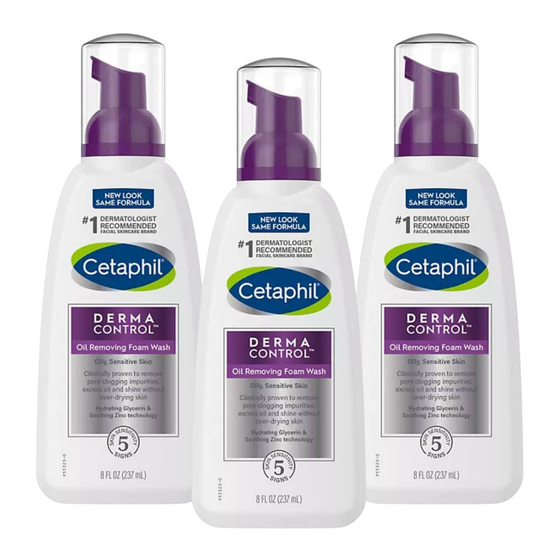Cetaphil - Pro DermaControl Oil Removing Foam Wash - 8 Oz - 3 Pack | Contarmarket - Health &amp; Beauty Pack
