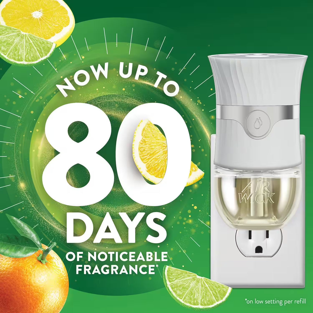 Air Wick Plug In Scented Oil Air Freshener Refills, Bright Citrus - 9 refills