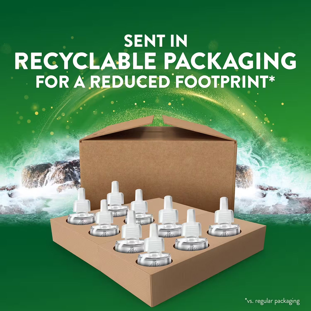 Air Wick plug In Scented Oil Air Freshener Refills, Ocean Spray - 9 refills