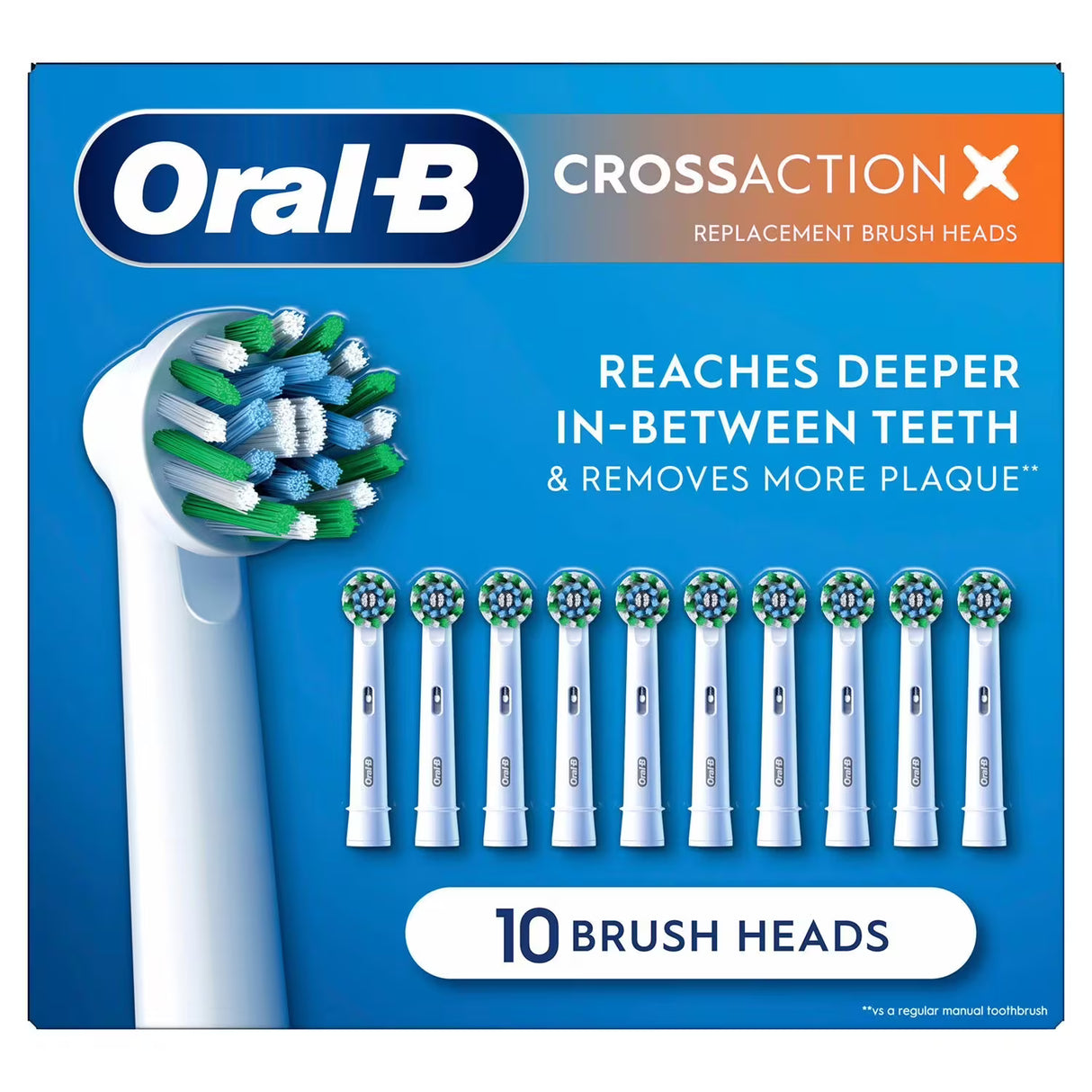 Oral-B CrossAction X Replacement Brush Heads, 10 Ct