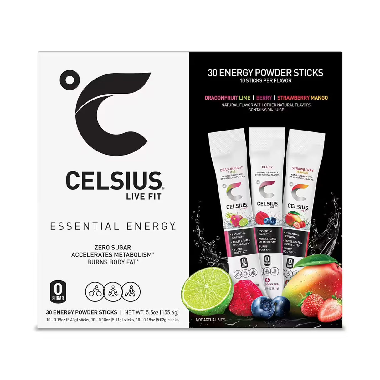 CELSIUS On The Go Powder Sticks Variety Pack - 30 Ct