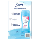 Secret Invisible Solid Antiperspirant Deodorant, Powder Fresh, 2.4 oz - 5 Pack