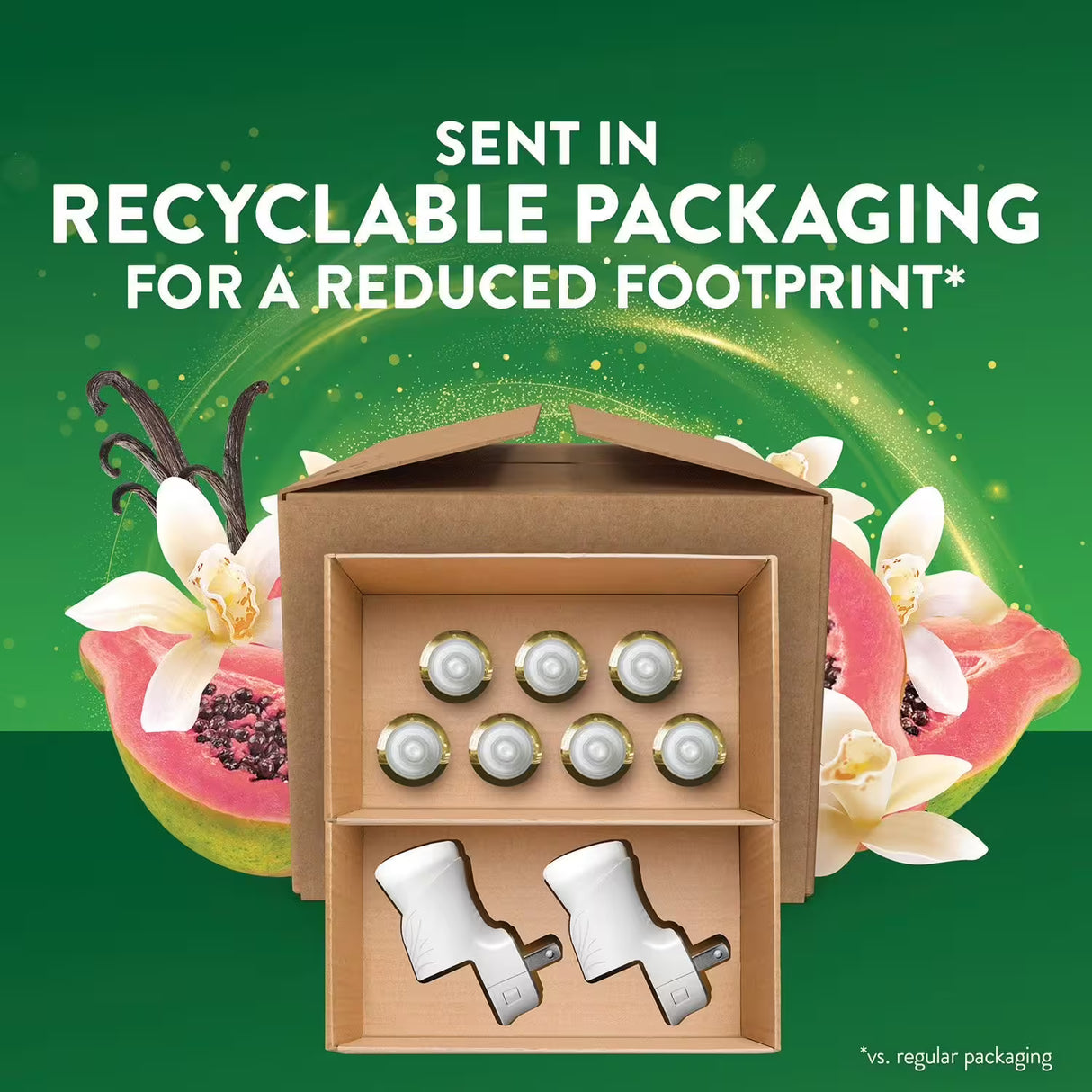 Air Wick Plug In Scented Oil Air Freshener, Vanilla & Pink Papaya - 2 Warmers +7 Refills