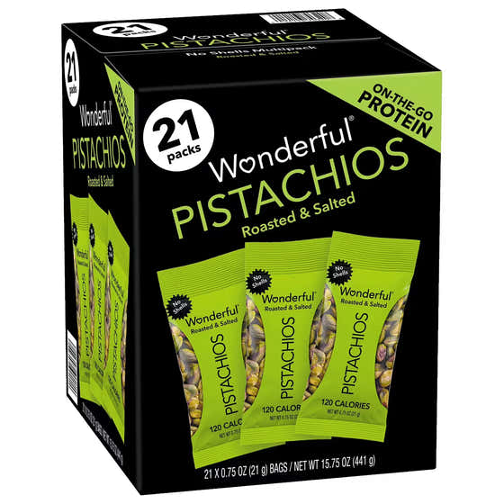 Wonderful Salted &amp; Roasted Pistachios, No Shells - 0.75 oz - 21 Pack | Wonderful - All products