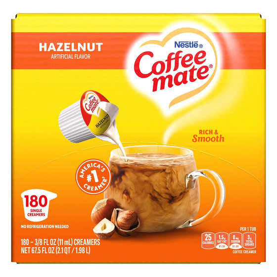 Coffee-mate Creamer, Hazelnut, 180 ct | Coffee Mate - Grocery Pack