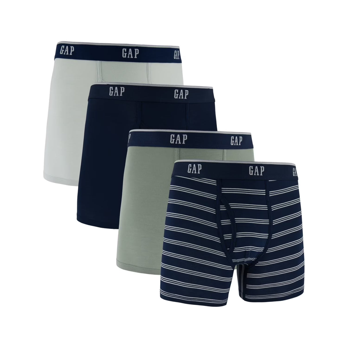 Gap Men's 4-Pack Ultra Soft Modal Boxer Brief, Size L - Navy Stripe Pack