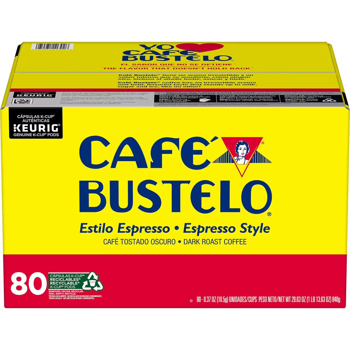 Café Bustelo Coffee Espresso Style K-Cups, Dark Roast, 80 ct.