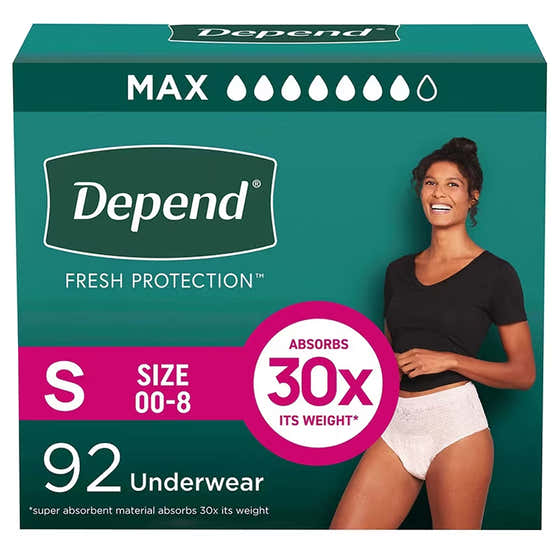 Depend Fresh Protection Adult Incontinence &amp; Postpartum Bladder Leak Underwear for Women, Size S - 92 Ct | Depend - De...