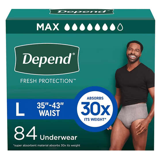 Depend Fresh Protection Adult Incontinence Underwear for Men, Size L - 84 Ct | Depend - Depend