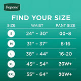 Depend Fresh Protection Adult Incontinence & Postpartum Bladder Leak Underwear for Women, Size L - 84 Ct