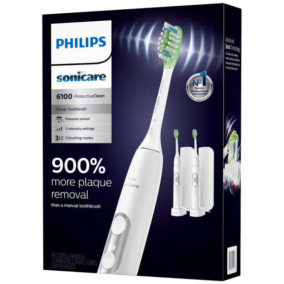 Philips Sonicare 6100 ProtectiveClean Power Toothbrush, White - 2 Pack | Philips - Value pack