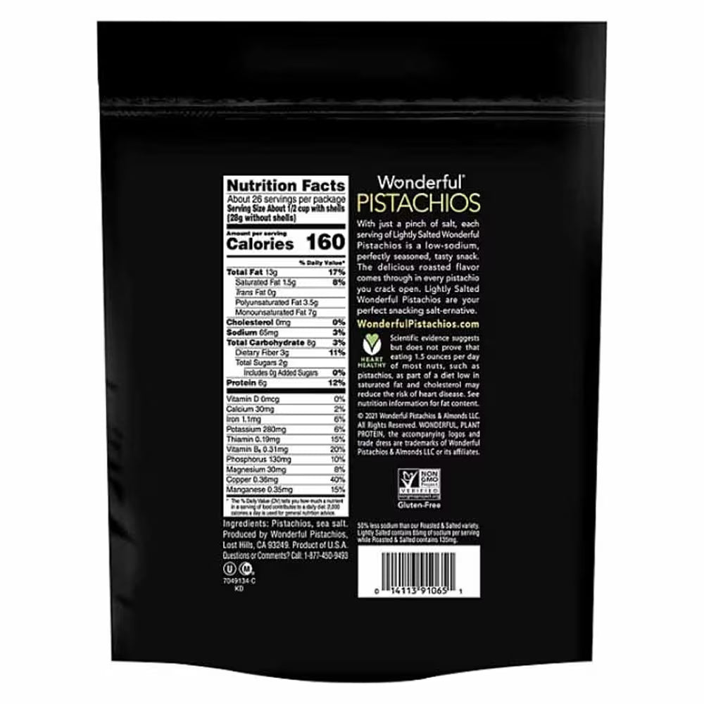 Wonderful Lightly Salted Pistachios - 48 Oz - 10 Pack
