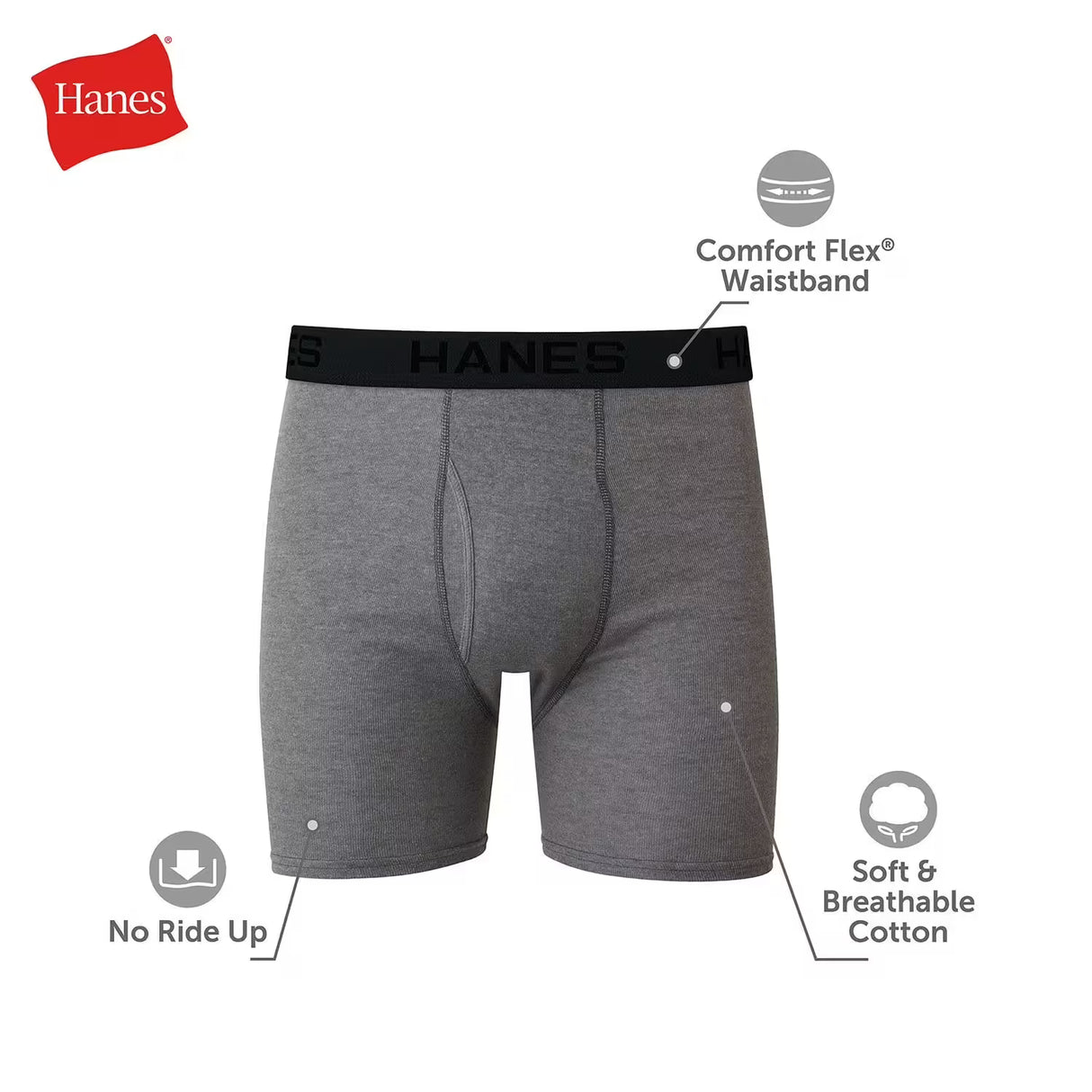 Hanes Men's 5-Pack Best Boxer Brief, Size M - Black Pack
