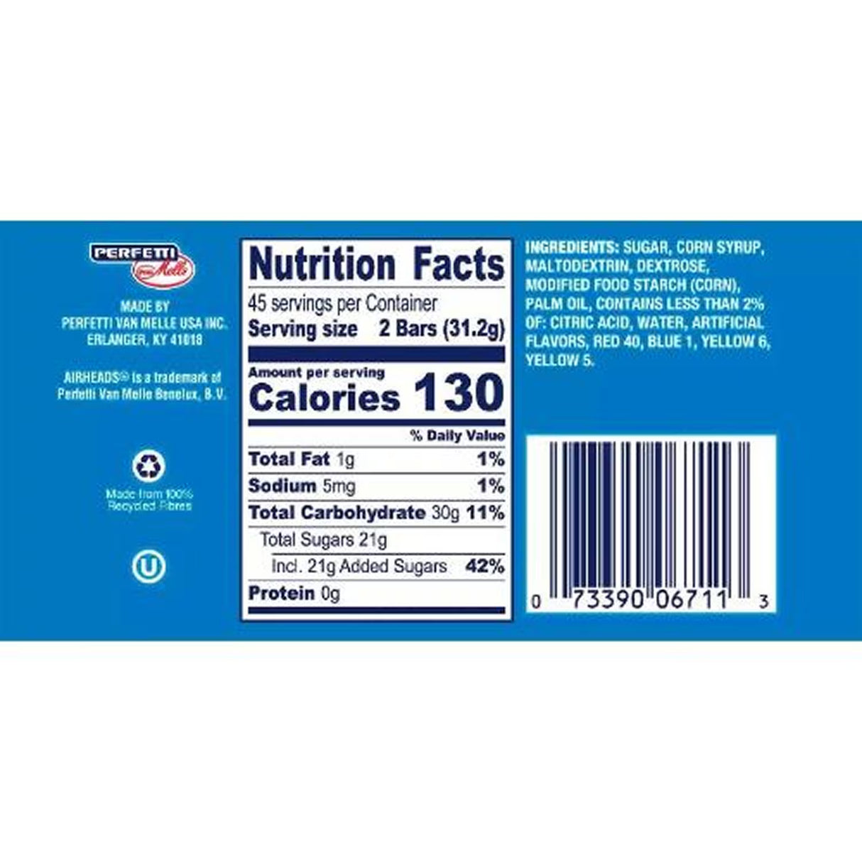 Airheads Variety Pack - Assorted Flavors, 0.55 oz Bars, 90 Count Bulk Candy - 12 Pack