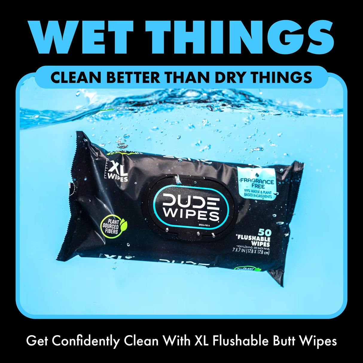 DUDE Wipes XL Flushable Wipes Fragrance Free, 8 ct - 400 Wipes