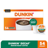 Dunkin' Donuts Decaf Coffee K-Cups, Medium Roast, 54 ct.