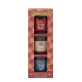 Yankee Candle Sweater Weather Minis Gift Set Red Apple Wreath Amber and Sandalwood Bayside Cedar 1.3 oz - 3 Ct