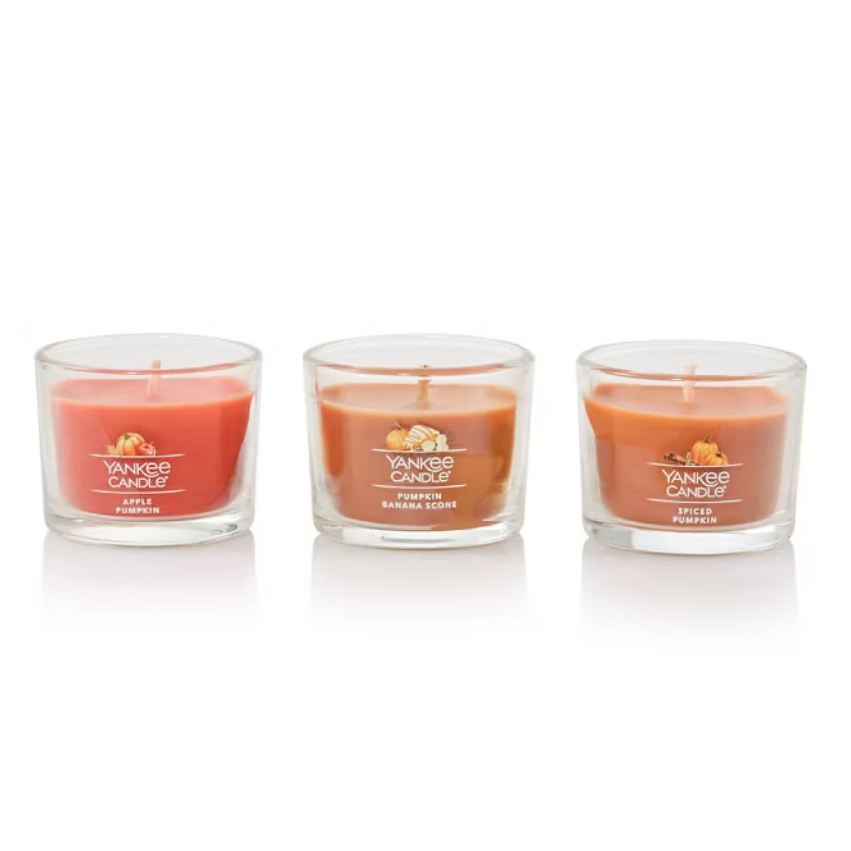 Candle Minis Gift Set Autumn Wreath Pumpkin Banana Scone Spiced Pumpkin 1.3 oz - 3 Ct
