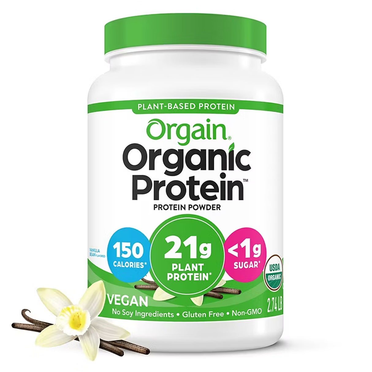 Orgain Plant-Based Protein Powder Vanilla Bean - 2.74lb