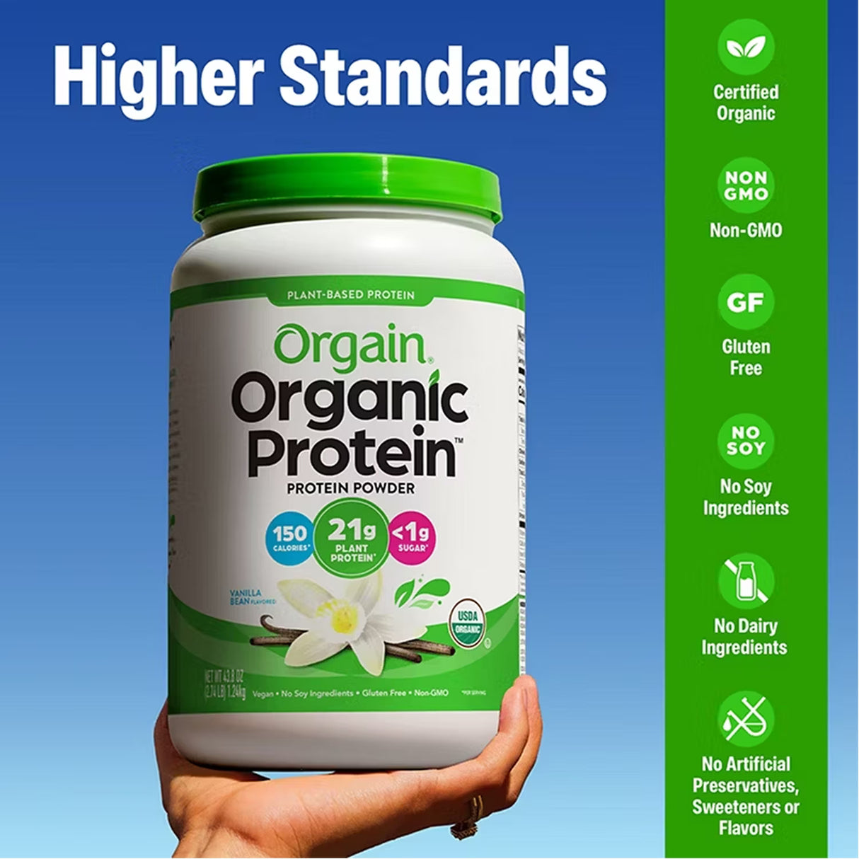Orgain Plant-Based Protein Powder Vanilla Bean - 2.74lb