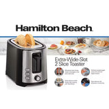 Hamilton Beach 2-Slice Extra Wide Slot Toaster – Black & Stainless Steel