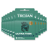 Trojan Lubricated Condoms, Ultra Thin, 3 Ct - 48 Pack