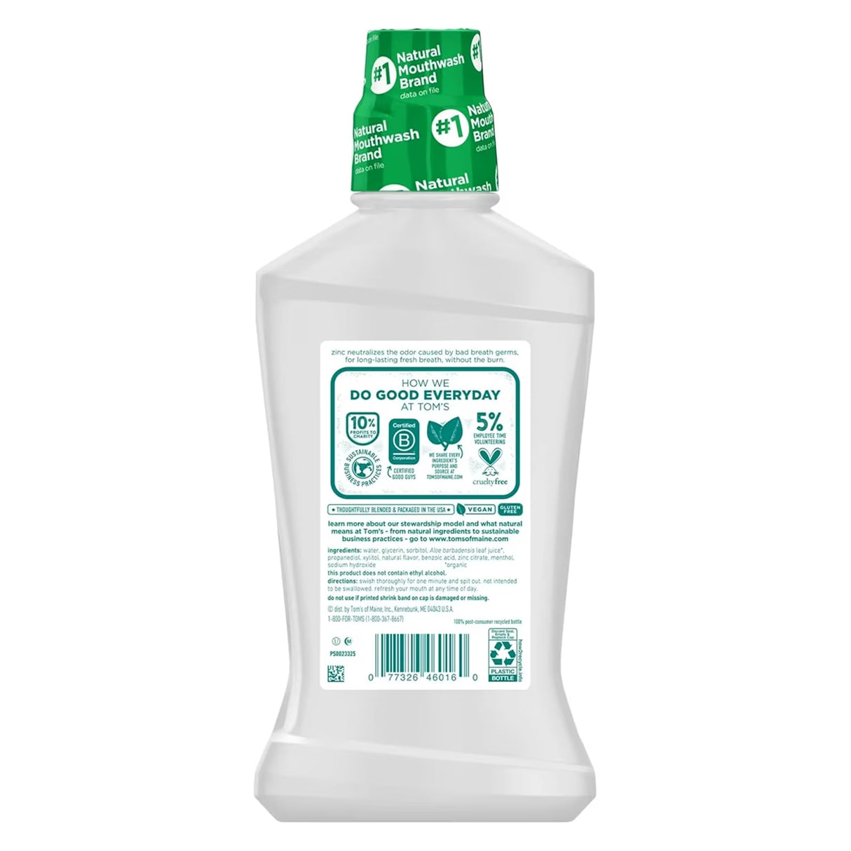 Tom’s of Maine Wicked Fresh Mouthwash, Cool Mint, Alcohol-Free, Fluoride-Free, 16 fl oz - 6 Pack