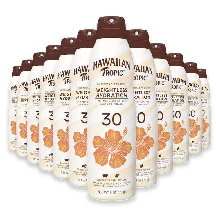 Hawaiian Tropic Hydrating Sunscreen Spray SPF 30 – 6 oz – 12 Pack | Hawaiian Tropic - Pre Order