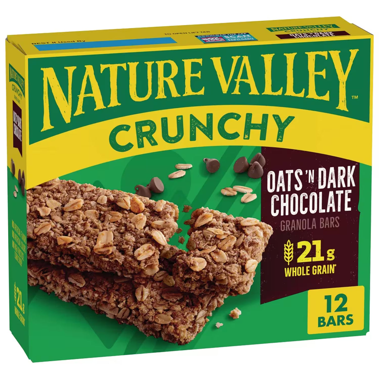 Nature Valley Crunchy Granola Bars Oats n’ Dark Chocolate - 12 Ct - 12 Pack Case