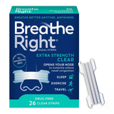 Breathe Right - Extra Strength Drug-Free Clear Nasal Strips - 26 Ct Each - 24 Pack