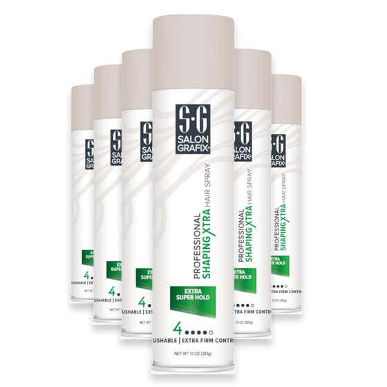 Salon Grafix Professional Shaping Xtra Hair Spray, Extra Super Hold, 10 oz - 6 Pack | Salon Grafix - member5%