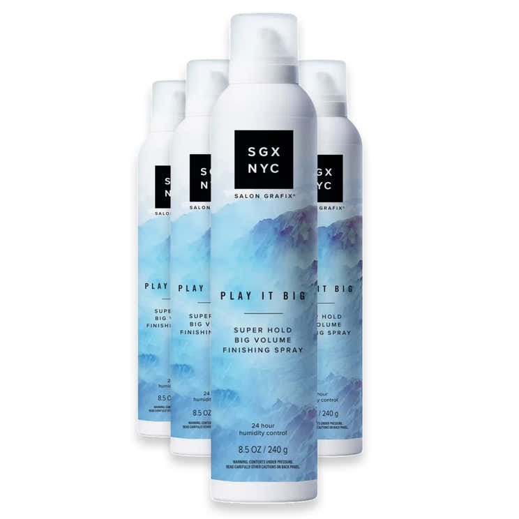 SGX NYC Play It Big Volumizing Finishing Hair Spray, Super Hold, 8.5 oz - 4 Pack | Salon Grafix - Pre Order