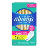 Always Ultra Thin Regular Pads with Wings - 36 Ct - 6 Pack