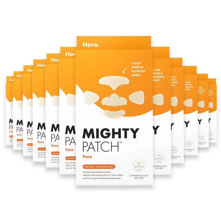 Hero Cosmetics Mighty Patch Face XL Hydrocolloid Acne Patches, 5 Ct - 24 Pack | Hero Cosmetics - Pre Order